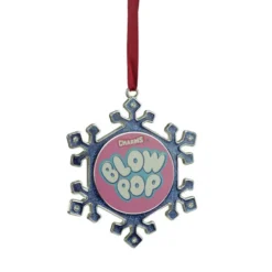 Northlight 3.25" Blue And Pink Candy Logo Snowflake Christmas Ornament