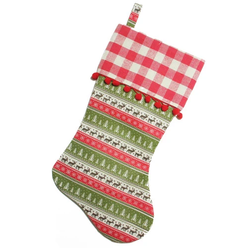 Northlight 19" Red And Green Rustic Lodge Christmas Stocking 1 Northlight 19" Red And Green Rustic Lodge Christmas Stocking