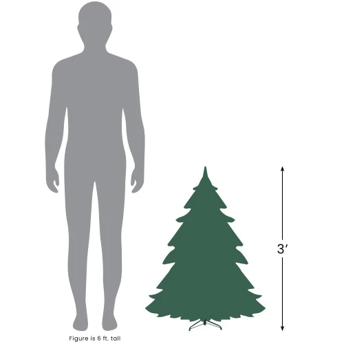Northlight 3' Pre-lit White Iridescent Pine Artificial Christmas Tree - Multi Lights 6 Northlight 3' Pre-lit White Iridescent Pine Artificial Christmas Tree - Multi Lights - Image 6