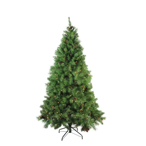 Northlight 7.5' Pre-Lit Green Medium Pine Artificial Christmas Tree - Clear Lights 1 Northlight 7.5' Pre-Lit Green Medium Pine Artificial Christmas Tree - Clear Lights