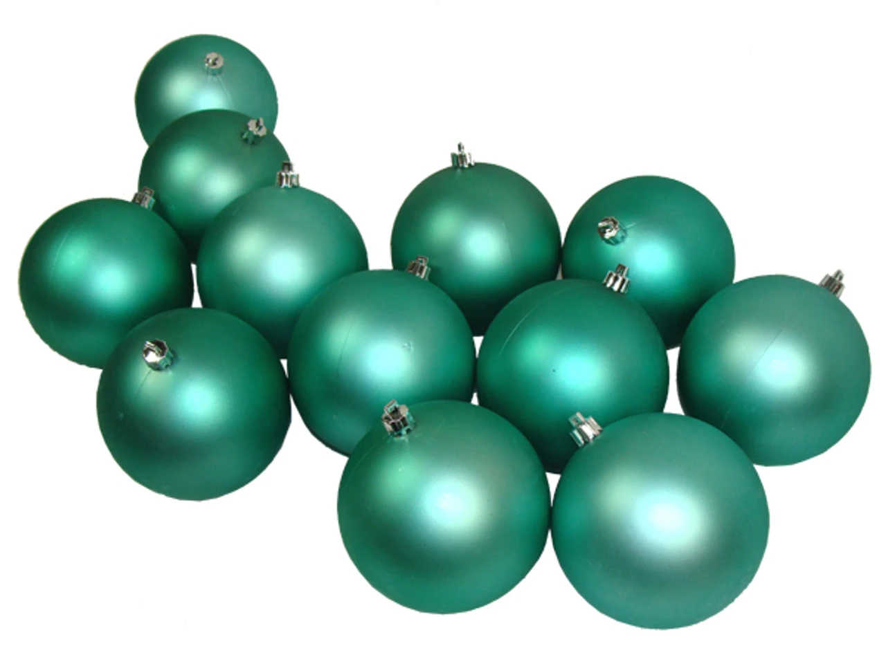 Northlight 12ct Matte Seafoam Green Shatterproof Christmas Ball Ornaments 4" (100mm) 1 Northlight 12ct Matte Seafoam Green Shatterproof Christmas Ball Ornaments 4" (100mm)