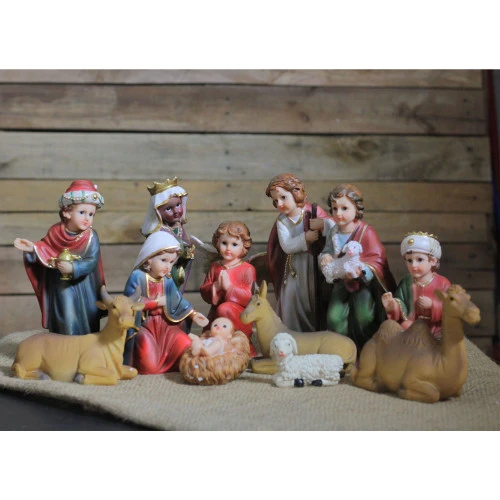 Northlight 12-Piece Red And Beige Religious Children's First Christmas Nativity Set 8" 3 Northlight 12-Piece Red And Beige Religious Children's First Christmas Nativity Set 8" - Image 3