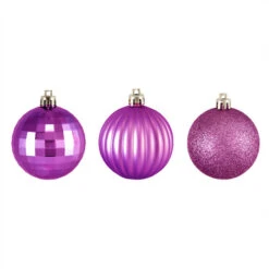 Northlight 100ct Orchid Pink Shatterproof 3-Finish Christmas Ball Ornaments 2.5" (60mm)