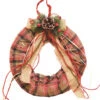 Northlight Red And Beige Plaid Christmas Wreath With Burlap Bow - 13-Inch, Unlit