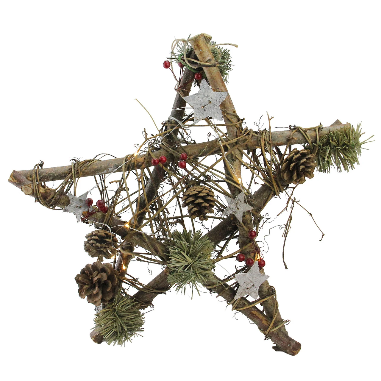 Northlight 15.75" Brown And Green Star With Rustic Twigs Christmas Ornament 1 Northlight 15.75" Brown And Green Star With Rustic Twigs Christmas Ornament