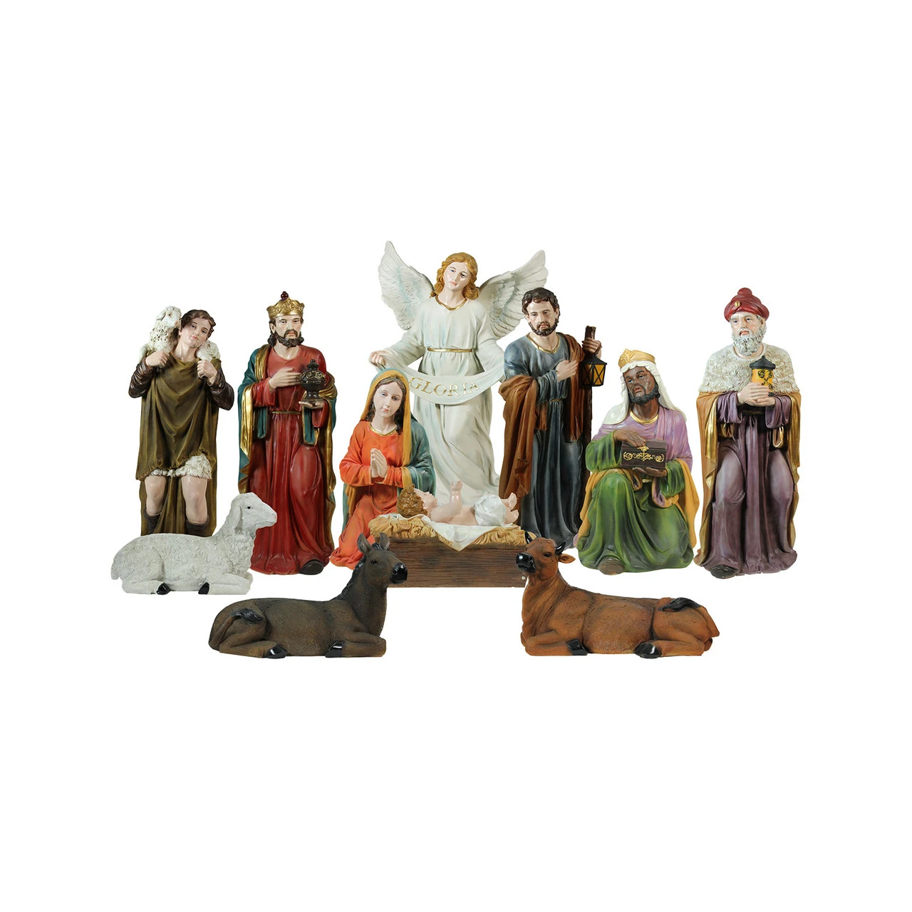Northlight 11-Piece Multi-Color Religious Christmas Nativity Figurine Set 39" 1 Northlight 11-Piece Multi-Color Religious Christmas Nativity Figurine Set 39"