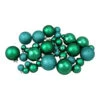 Northlight 40ct Green 2- Finish Multiple Size Glass Ball Christmas Ornaments