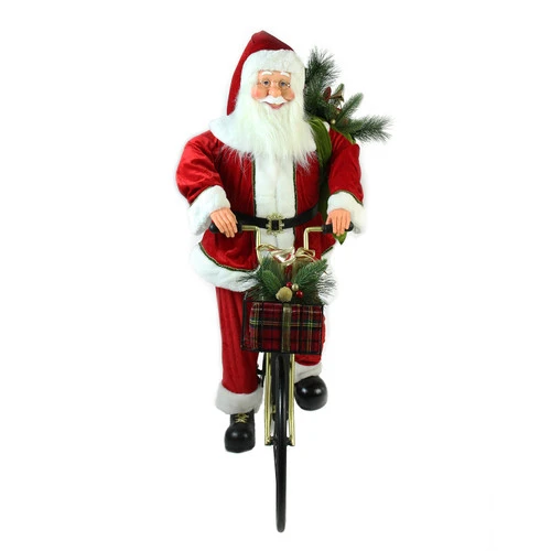Northlight 42" Traditional Santa Claus Riding A Bicycle Commercial Christmas Decoration 2 Northlight 42" Traditional Santa Claus Riding A Bicycle Commercial Christmas Decoration - Image 2