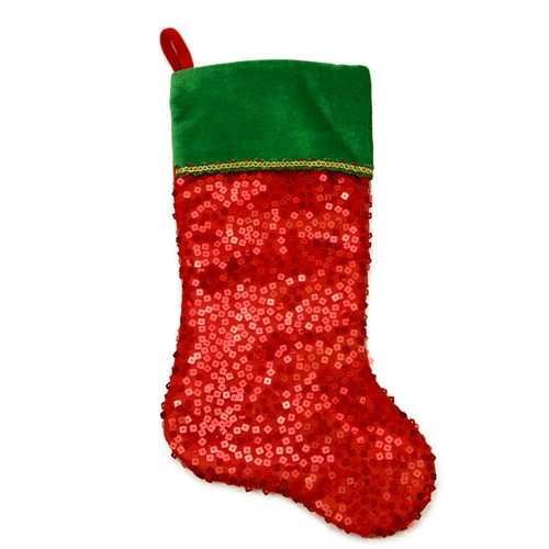 Northlight 20" Red And Green Holographic Sequined Christmas Stocking With Cuff 1 Northlight 20" Red And Green Holographic Sequined Christmas Stocking With Cuff