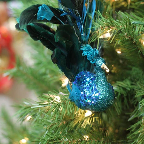 Northlight 10" Turquoise Blue And Green Peacock Clip-On Christmas Ornament 4 Northlight 10" Turquoise Blue And Green Peacock Clip-On Christmas Ornament - Image 4