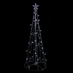 Northlight 5' Pure White LED Lighted Cone Tree Outdoor Christmas Decoration