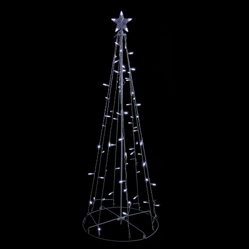 Northlight 5' Pure White LED Lighted Cone Tree Outdoor Christmas Decoration 1 Northlight 5' Pure White LED Lighted Cone Tree Outdoor Christmas Decoration