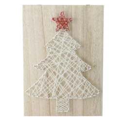 Northlight 11” White And Red String Christmas Tree Wall Decor