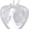 Northlight 8" White Pre-Lit LED Sparkle Wintery Woods Scene Christmas Heart Ornament
