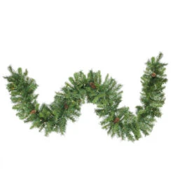 Northlight 50' X 12" Pre-Lit Dakota Pine Artificial Christmas Garland - Warm White LED Lights