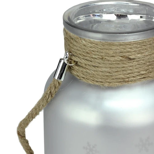 Northlight 10" Matte Silver Christmas Trees And Snowflakes Pillar Candle Holder With Handle 3 Northlight 10" Matte Silver Christmas Trees And Snowflakes Pillar Candle Holder With Handle - Image 3