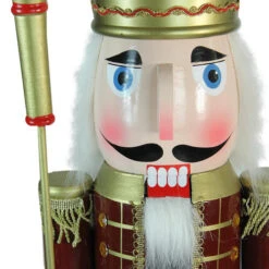 Northlight 48" Burgundy And White Wooden Christmas Nutcracker King With Scepter -Chic Christmas Decoration ehp4xfxfbwe9h7jliv2oce0o9pfbzpdk 57236.1664901050