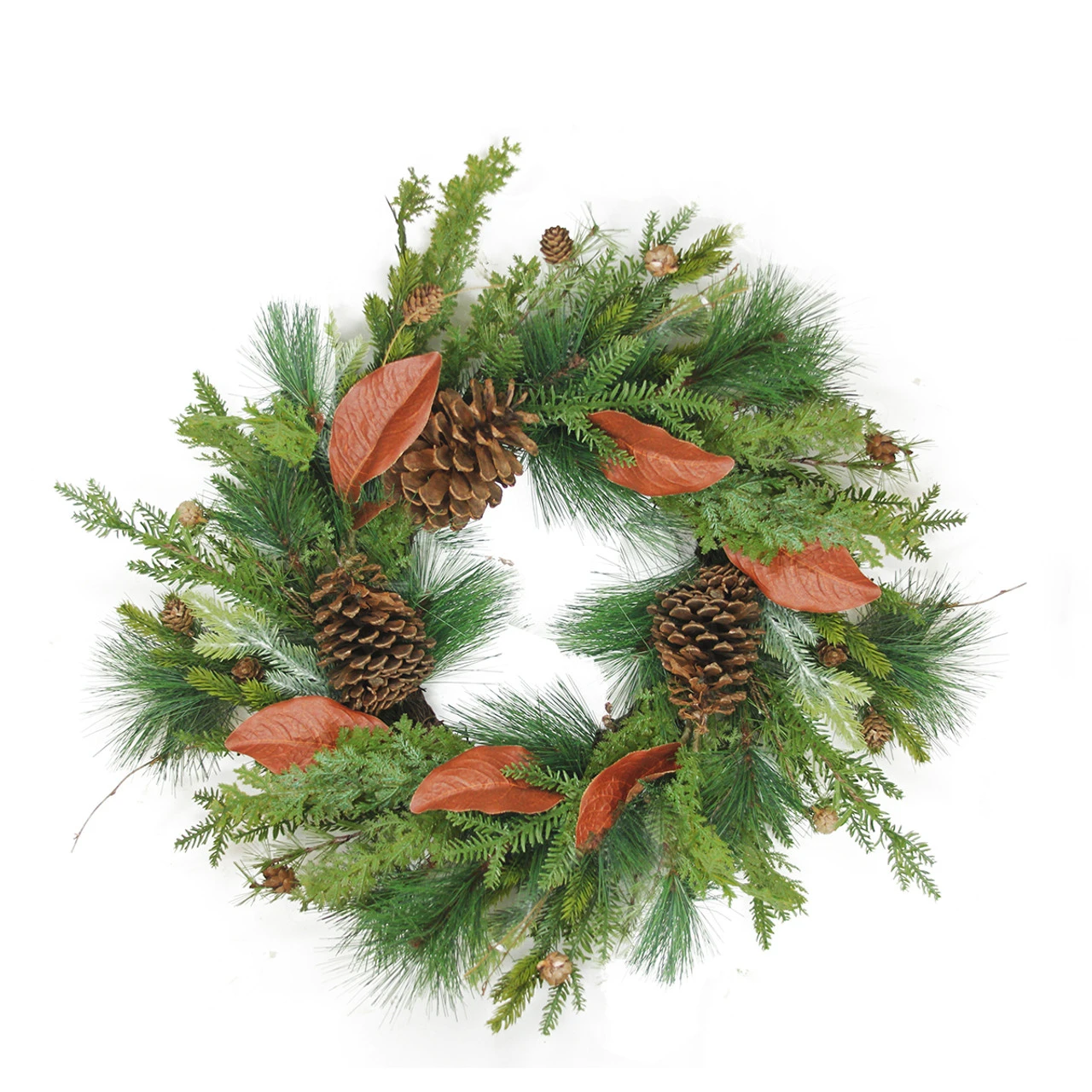 Northlight Mixed Pine With Red Leaves And Pine Cones Artificial Christmas Wreath - 26-Inch, Unlit 1 Northlight Mixed Pine With Red Leaves And Pine Cones Artificial Christmas Wreath - 26-Inch, Unlit