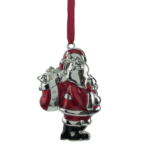 Northlight 3.25" Silver And Red Santa Claus Christmas Ornament With European Crystals 1 Northlight 3.25" Silver And Red Santa Claus Christmas Ornament With European Crystals