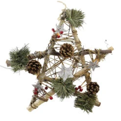 Northlight 12" Brown And Green Christmas Star Rustic Twigs Ornament