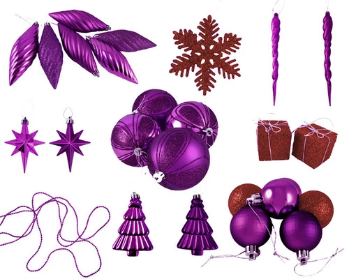 Northlight 125ct Purple And Red Shatterproof 3-Finish Christmas Ornaments 5.5" (139.7mm) 2 Northlight 125ct Purple And Red Shatterproof 3-Finish Christmas Ornaments 5.5" (139.7mm) - Image 2