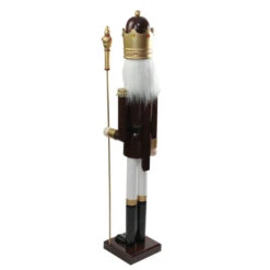 Northlight 48" Burgundy And White Wooden Christmas Nutcracker King With Scepter -Chic Christmas Decoration hczjnzrzjkdczml3ptx9oh05bwhxyoqs 89708.1664901050