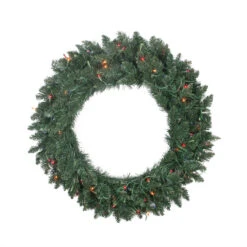 Northlight Pre-Lit Traditional Pine Artificial Christmas Wreath - 30-Inch, Multi Lights