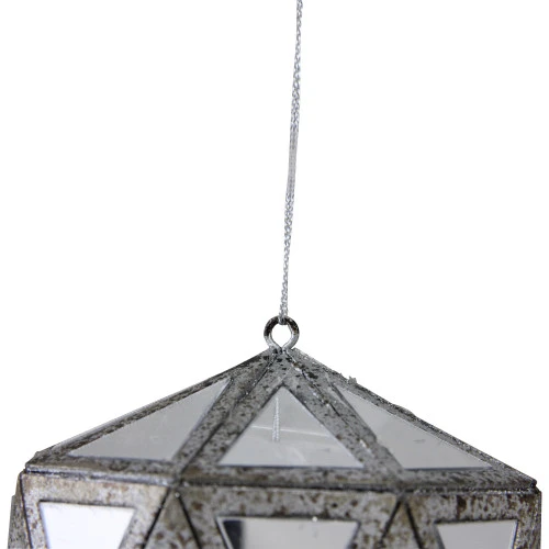Northlight 5.5" Gray And Clear Mirrored Geometric Drop Christmas Ornament 2 Northlight 5.5" Gray And Clear Mirrored Geometric Drop Christmas Ornament - Image 2