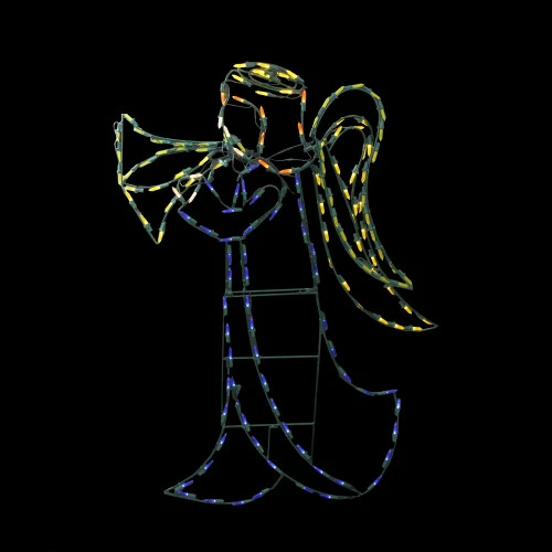 Northlight 32" Yellow LED Lighted And Animated Angel Christmas Outdoor Decor 2 Northlight 32" Yellow LED Lighted And Animated Angel Christmas Outdoor Decor - Image 2