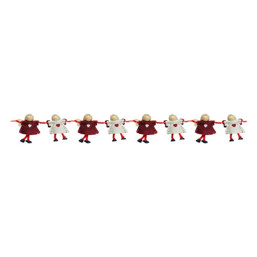 Northlight 4" X 26" Red And Beige Angel Dolls Christmas Garland - Unlit 1 Northlight 4" X 26" Red And Beige Angel Dolls Christmas Garland - Unlit