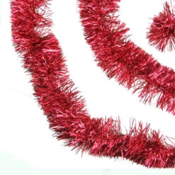 Northlight 50' Traditional Shiny Red 6 Ply Christmas Foil Tinsel Garland - Unlit