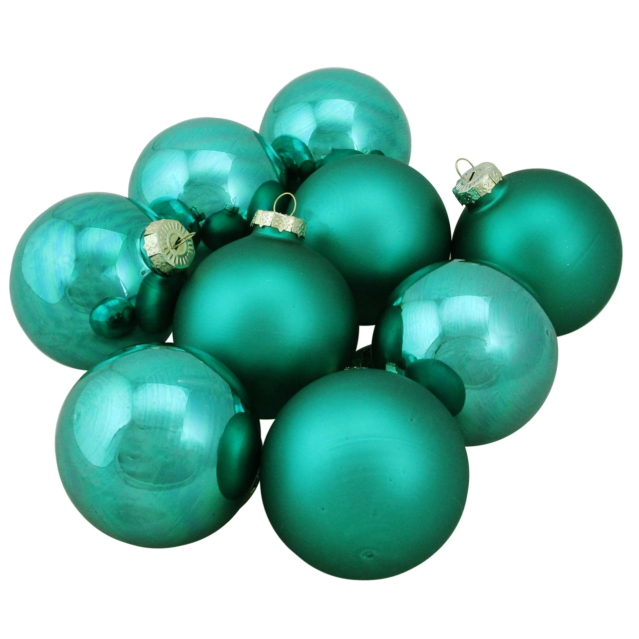 Northlight 9ct Emerald Green 2-Finish Glass Christmas Ball Ornament 2.5" (65mm) 1 Northlight 9ct Emerald Green 2-Finish Glass Christmas Ball Ornament 2.5" (65mm)