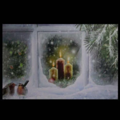 Northlight LED Lighted Snowy Window Pane And Candles Christmas Canvas Wall Art 23.5" X 15.5" -Chic Christmas Decoration jmaojudxqosdkq60vkauiiax4uhqei20 66564.1588369275