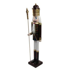 Northlight 48" Burgundy And White Wooden Christmas Nutcracker King With Scepter -Chic Christmas Decoration k82zyhygko58g4hcnjksjciegrvouhaw 65144.1664901050