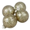 Northlight 4ct Clear And Gold Shiny Seeds Glass Christmas Ball Ornaments 4" (101.5mm)