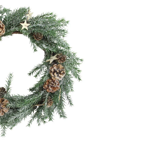 Northlight Classic Pine With Pine Cones And Stars Artificial Christmas Wreath, 13-Inch, Unlit 2 Northlight Classic Pine With Pine Cones And Stars Artificial Christmas Wreath, 13-Inch, Unlit - Image 2