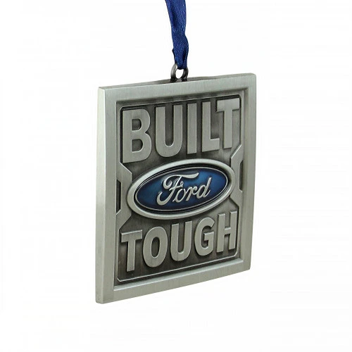 Northlight 3" Brushed Nickel Plated Built Ford Tough Christmas Ornament 2 Northlight 3" Brushed Nickel Plated Built Ford Tough Christmas Ornament - Image 2