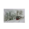 Northlight Small Fiber Optic And LED Lighted Winter Woods With Train Canvas Wall Art 12" X 15.75"