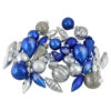 Northlight 36ct Blue And Silver 2-Finish Asymmetrical Glass Christmas Ornaments 8"