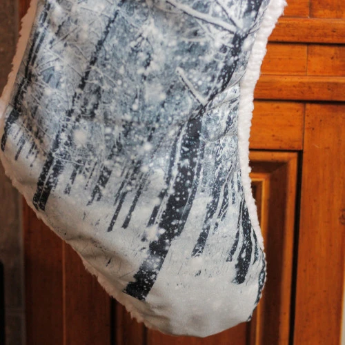 Northlight 18" White And Black Serene Woodland During Snowfall Christmas Stocking 4 Northlight 18" White And Black Serene Woodland During Snowfall Christmas Stocking - Image 4