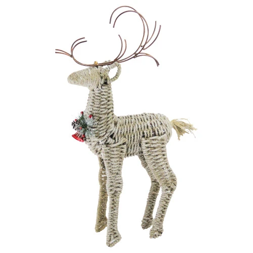 Northlight 26" Ivory And Brown Reindeer Twine Christmas Decoration 1 Northlight 26" Ivory And Brown Reindeer Twine Christmas Decoration