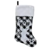 Northlight 20.5" Black And White Plaid Rustic Reindeer Snowflake Christmas Stocking