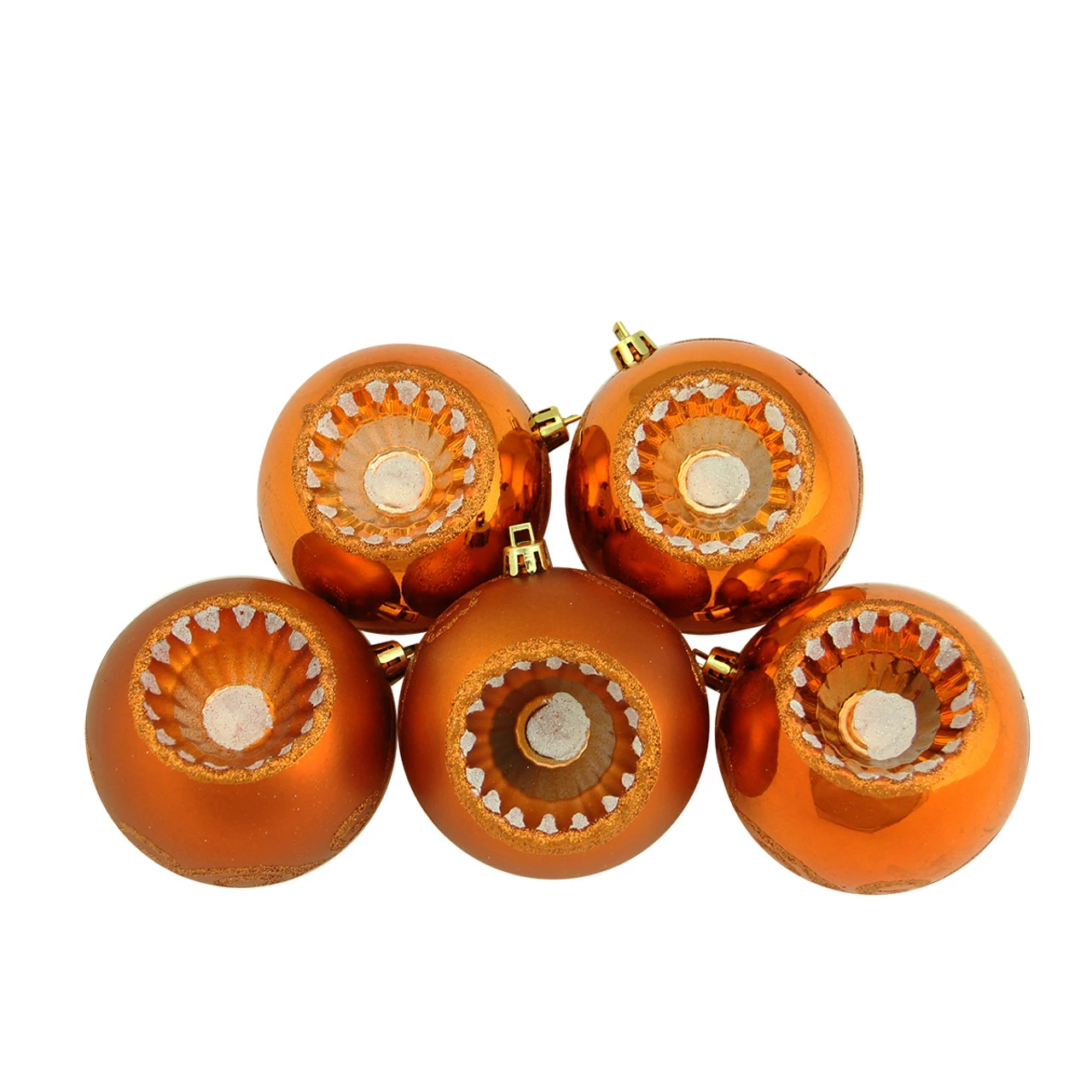 Northlight 5ct Burnt Orange Retro Reflector Shatterproof 2-Finish Christmas Ball Ornaments 3.25" (80mm) 1 Northlight 5ct Burnt Orange Retro Reflector Shatterproof 2-Finish Christmas Ball Ornaments 3.25" (80mm)