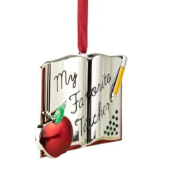 Northlight 3.25" Red Silver-Plated Favorite Teacher Christmas Ornament With European Crystals 9 Northlight 3.25" Red Silver-Plated Favorite Teacher Christmas Ornament With European Crystals -Chic Christmas Decoration northlight hd36015 2 81605.1688047974