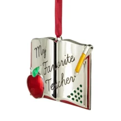 Northlight 3.25" Red Silver-Plated Favorite Teacher Christmas Ornament With European Crystals 7 Northlight 3.25" Red Silver-Plated Favorite Teacher Christmas Ornament With European Crystals -Chic Christmas Decoration northlight hd36015 4 99556.1645663888