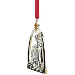 Northlight 3.5" Silver-Plated Nativity Scene Christmas Ornament With European Crystals -Chic Christmas Decoration northlight hd36017 4 91840.1665611929