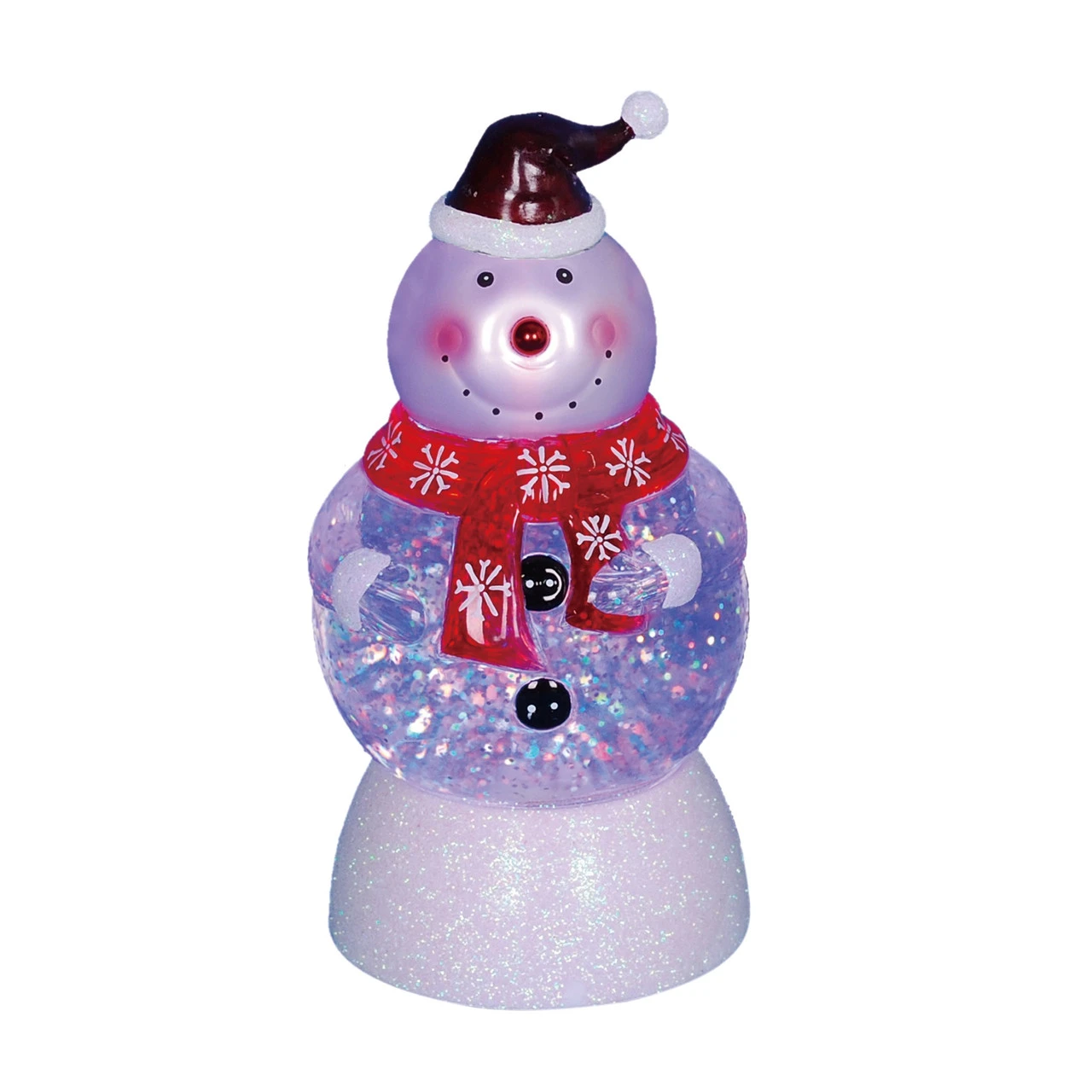 Northlight 7.5" LED Lighted Color-Changing Snowman With Santa Hat Snow Globe Christmas Figure 1 Northlight 7.5" LED Lighted Color-Changing Snowman With Santa Hat Snow Globe Christmas Figure