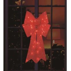 Northlight 30" LED Lighted Red Tinsel Bow Christmas Decoration -Chic Christmas Decoration northlight20d2068 22238 ul 1 57085.1605061093