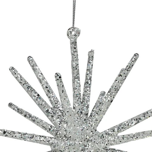 Northlight 8.25” Silver Glittered Starburst Christmas Ornament 5 Northlight 8.25” Silver Glittered Starburst Christmas Ornament - Image 5