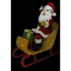 Northlight 29.5" Red And White Santa Claus In Sleigh With Gift Box Christmas Outdoor Decor -Chic Christmas Decoration northlight20h85177 03 56247.1599786794